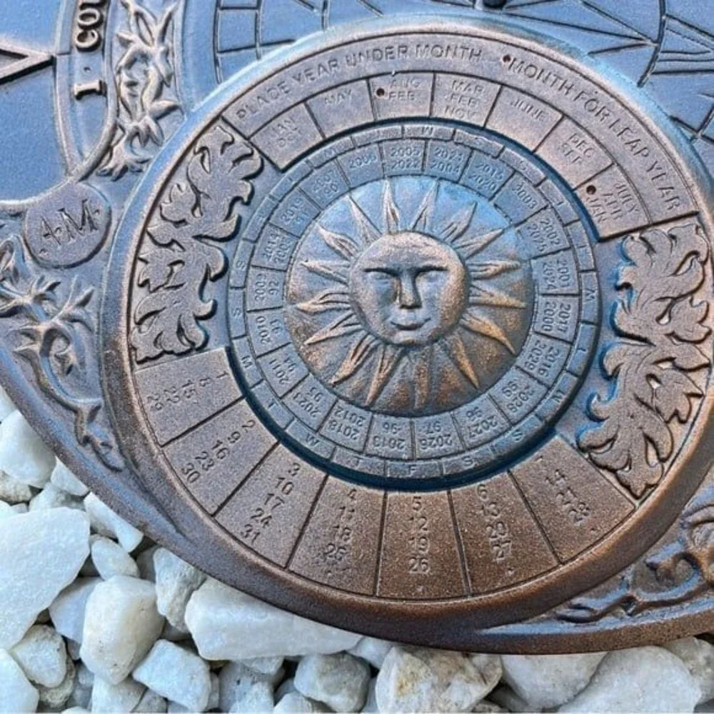 NauticalMart Perpetual Calendar Sundial, Copper Verdi. Sun Clock Outdoor